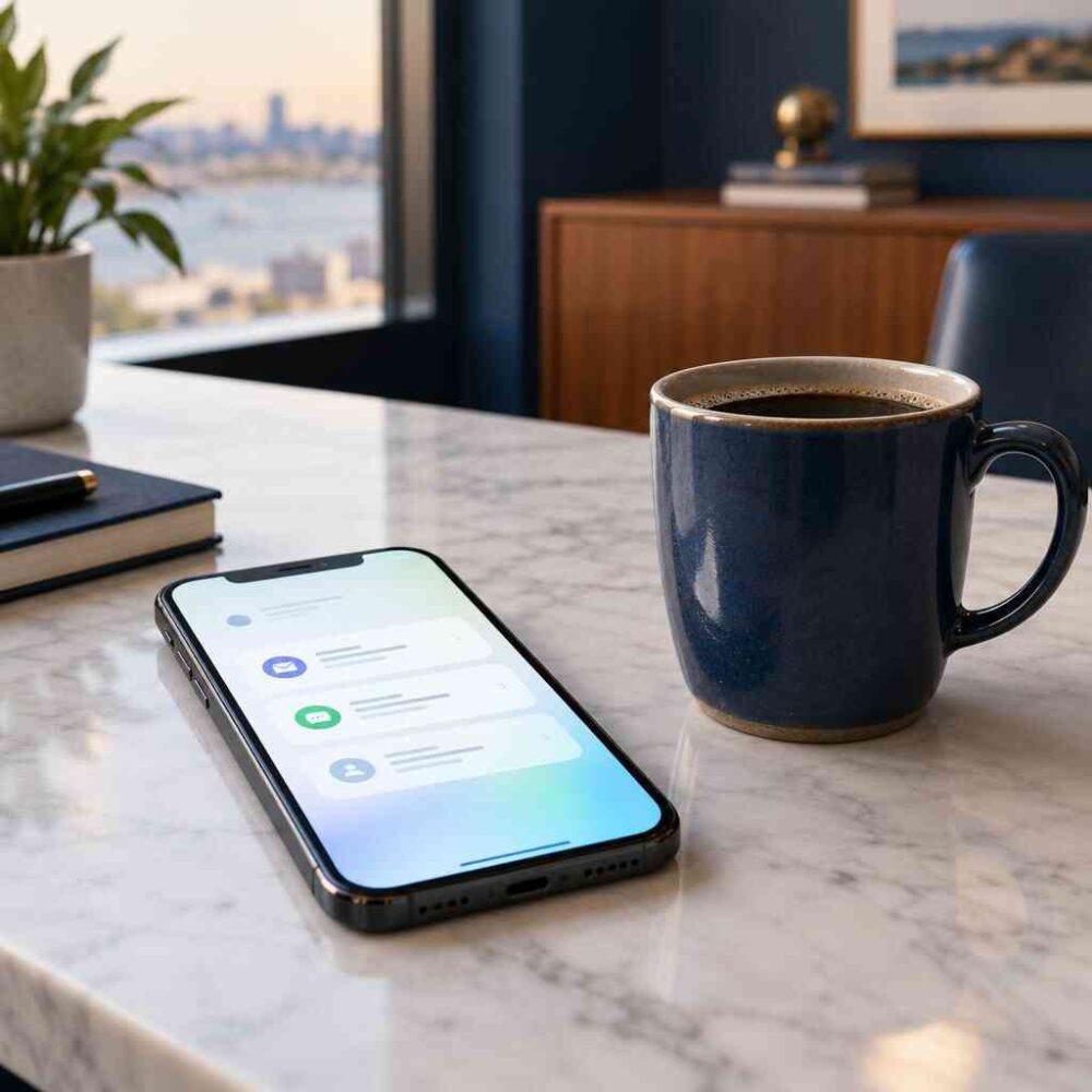 Email Sms Belong Customer Follow-Up — digital marketing long island in a modern office